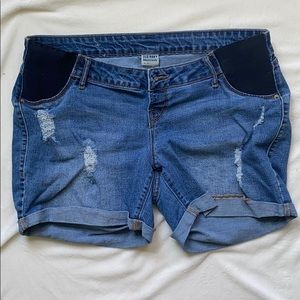 Maternity - Distressed Denim Shorts - size 12R